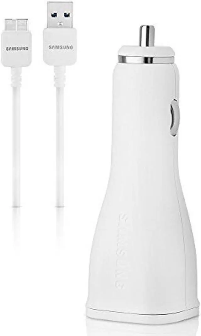 Alt view image 2 of 2 - Samsung USB 3.0 Sync/Charge 3 Feet Cable + Edge S7 Note 4 5 Fast Car Charger (White) - OEM