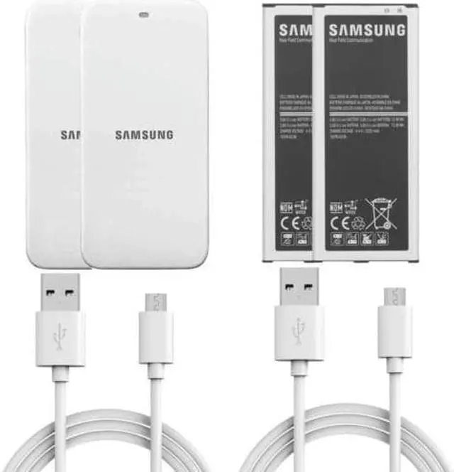 Main image of Samsung Galaxy Note 4 2x Battery 3220 mAh 2x Battery Charger 2x MicroUSB Cable