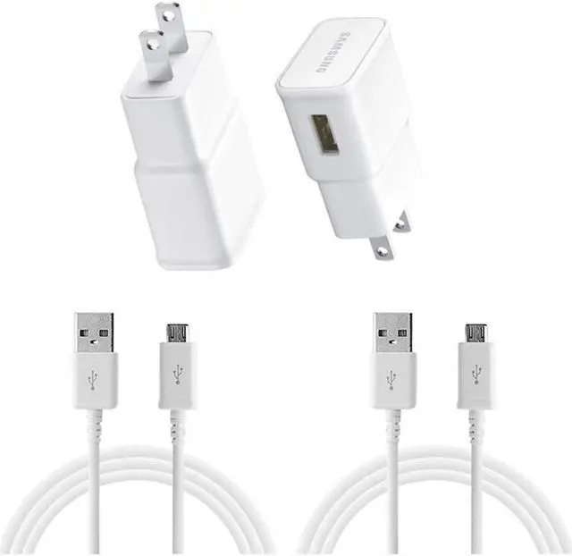 Main image of New OEM Samsung USB Charger for Galaxy Note 4 5 S6 S7 Edge + Wall Charger 2 Pack