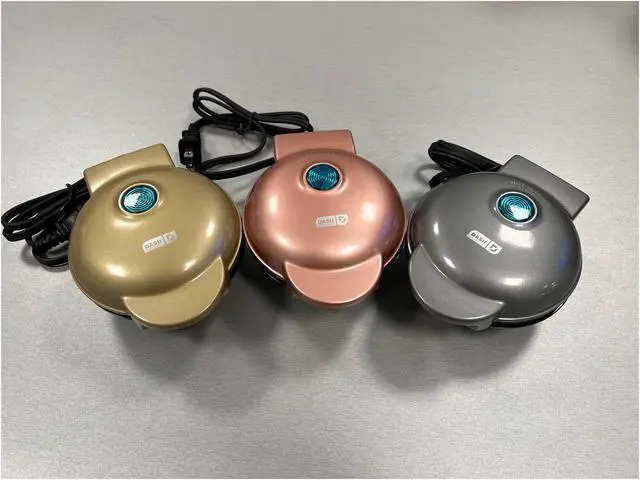 Main image of Dash Set of 3 Mini Waffle Makers (Metallic)