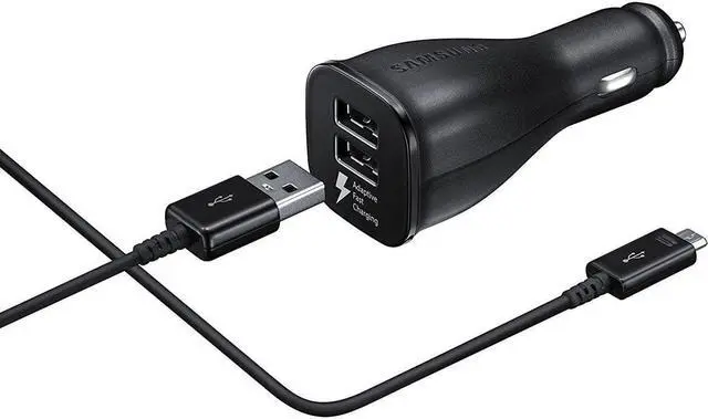 Alt view image 3 of 6 - Samsung Galaxy S6 S6 Edge S7 S7 Edge Note 4 Note 5 Fast Charge Car Charger - Black - EP-LN915UBE
