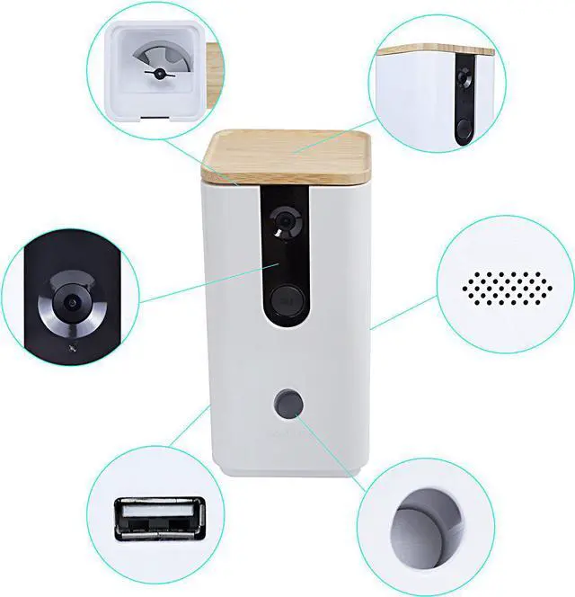 Alt view image 5 of 5 - DOGNESS Wi-Fi Pet Camera with Treat Dispenser for Dogs and Cats. 1080P HD Video, 165° Full-Room View, 2-Way Audio, Sound/Motion Alerts, Night Vision, Pet Monitor