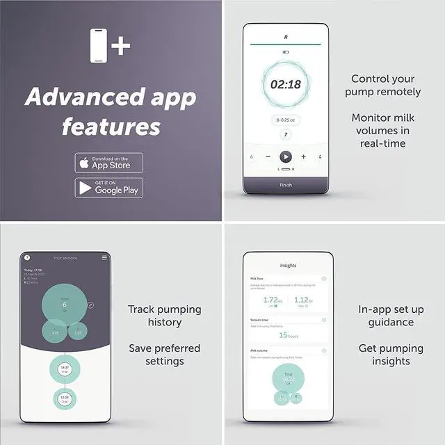 Alt view image 4 of 4 - Elvie Double Electric Wearable Smart Breast Pump | Silent Hands-Free Portable Breast Pump That Can Be Worn in-Bra with App 2-Modes & Variable Suction | Baby Registry Breast Feeding Essentials