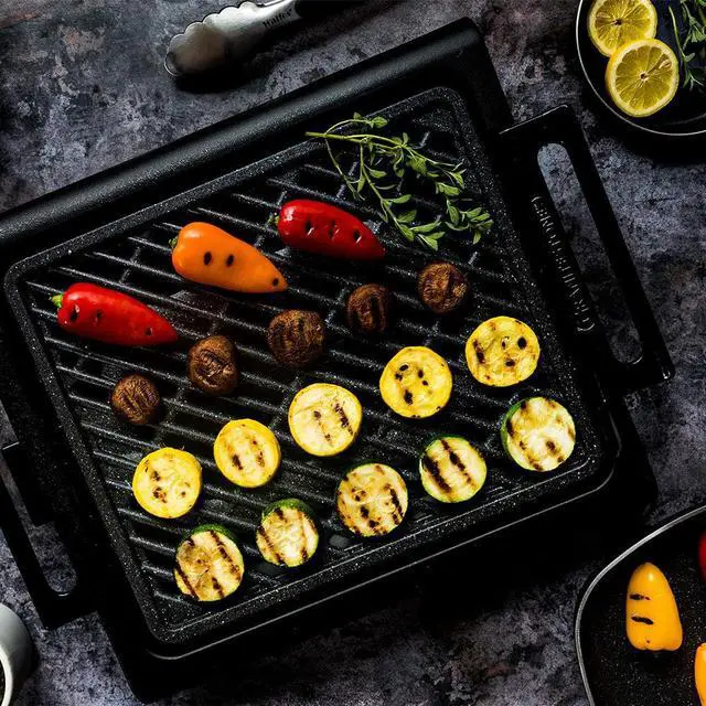 Alt view image 4 of 5 - Granitestone Indoor Electric Smoke-Less Grill with Cool-touch handles