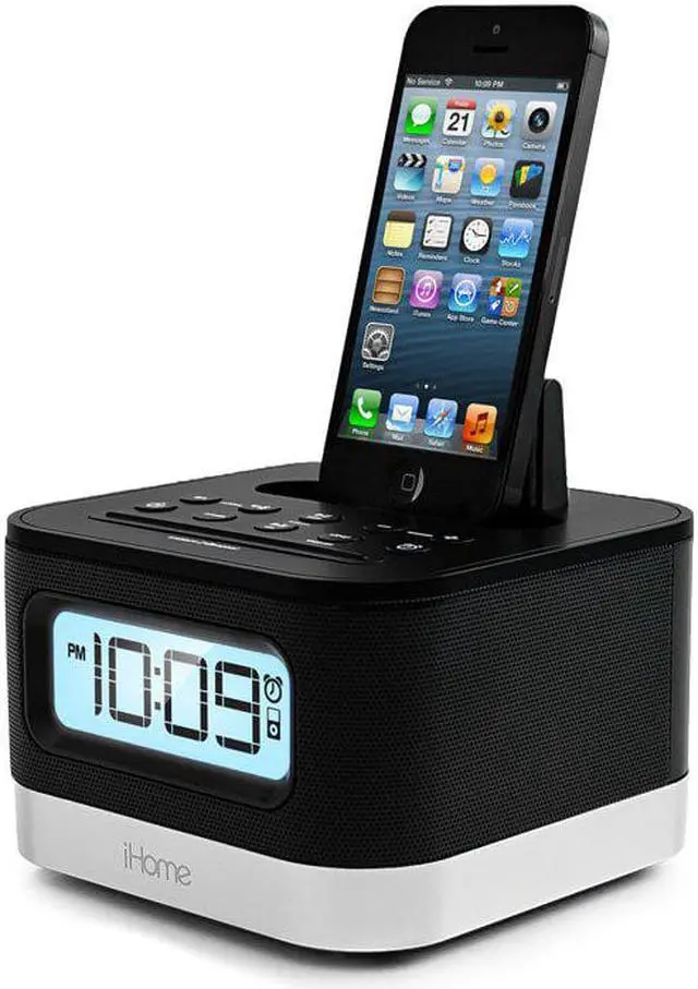 Main image of iHome Space Saver Stereo Alarm Clock Radio with USB Charging Port IHM50