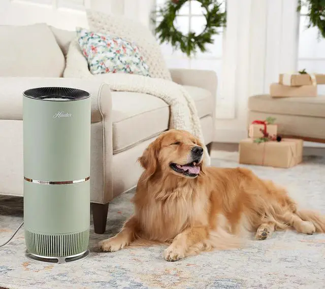 Alt view image 4 of 4 - Hunter HP670 True HEPA Digital Tall Tower Air Purifier - Sage