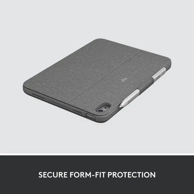 Alt view image 4 of 6 - Logitech Combo Touch Detachable 10th Gen iPad Keyboard Case Oxford Gray