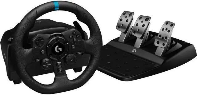 Main image of Logitech - G923 Racing Wheel and Pedals for PS5, PS4 and PC - Black
