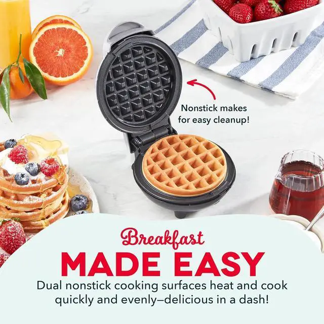 Main image of Dash Mini Pizzelle Makers for Individual Waffles Hash Browns, Keto Chaffles with Easy to Clean, Non-Stick Surfaces (Metallic Holiday Red)