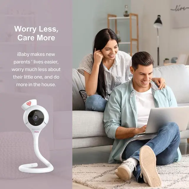 Main image of iBaby Smart Baby Breathing Monitor - with Camera and Audio, Tracking Baby's Breathing, Sleeping, Movement. I2 Wi-Fi Video Baby Monitor, Contactless, Work with Smartphone,