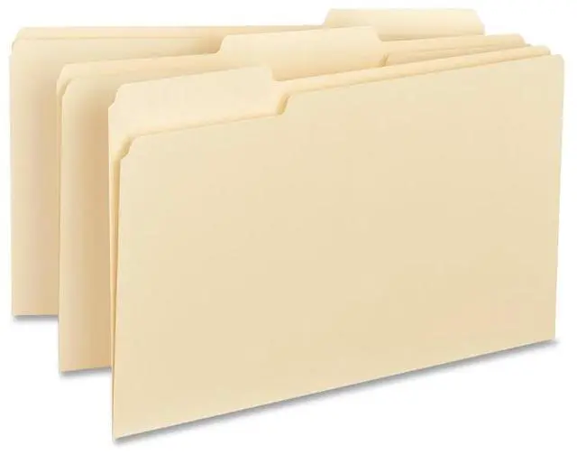 Alt view image 3 of 16 - Business Source Interior File Folders 1/3 Cut Assorted Legal 100/BX Manila 43560