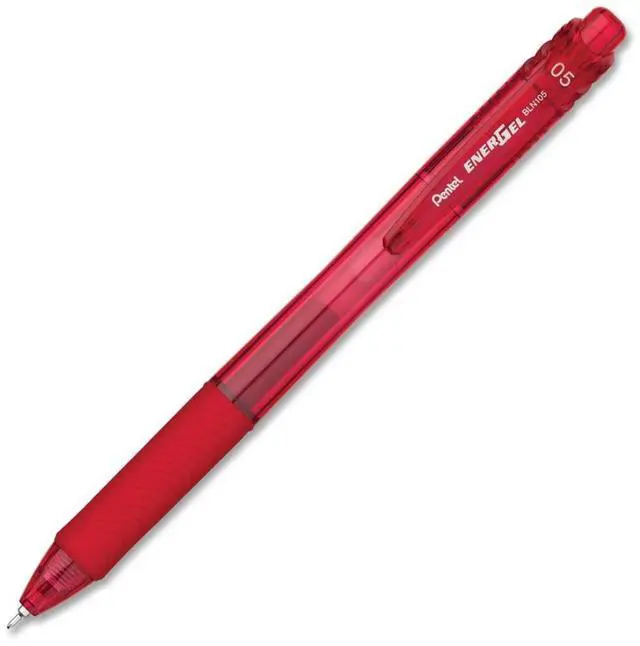 Alt view image 3 of 5 - EnerGel X Roller Ball Retractable Gel Pen, Red Ink, Fine, Dozen