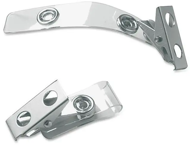 Alt view image 2 of 2 - SICURIX Button ID Badge Strap Clips Clip 25 Pack CLEAR - 68010