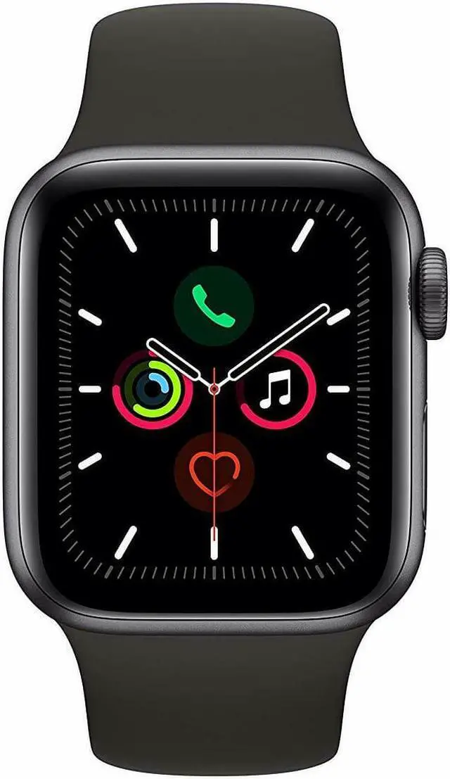 Alt view image 2 of 5 - Apple Watch Series 5 40mm Space Gray Aluminum Case Black Sport Band + Cellular MWWQ2LL/A