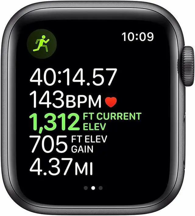 Alt view image 4 of 5 - Apple Watch Series 5 40mm Space Gray Aluminum Case Black Sport Band + Cellular MWWQ2LL/A
