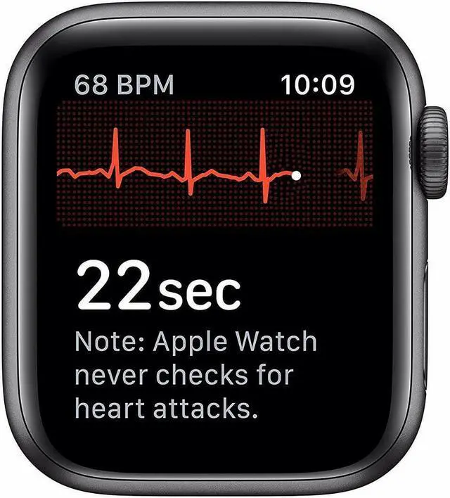 Alt view image 5 of 5 - Apple Watch Series 5 40mm Space Gray Aluminum Case Black Sport Band + Cellular MWWQ2LL/A