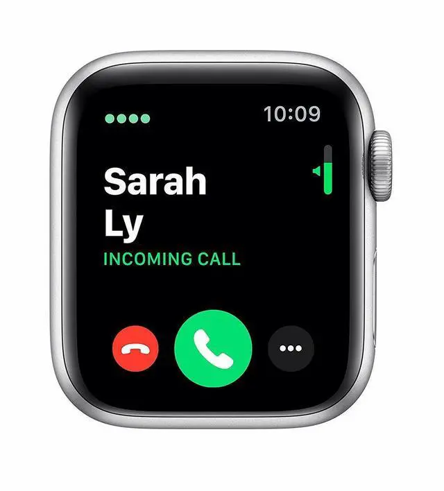 Alt view image 3 of 5 - Apple Watch Series 5 40mm GPS + Cellular Silver Aluminum Case White Sport Band MWWN2LL/A