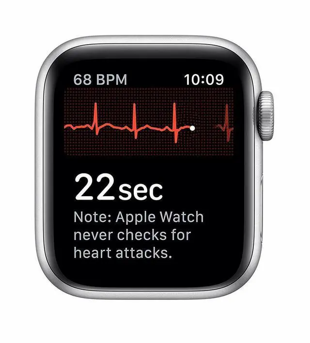 Alt view image 5 of 5 - Apple Watch Series 5 40mm GPS + Cellular Silver Aluminum Case White Sport Band MWWN2LL/A