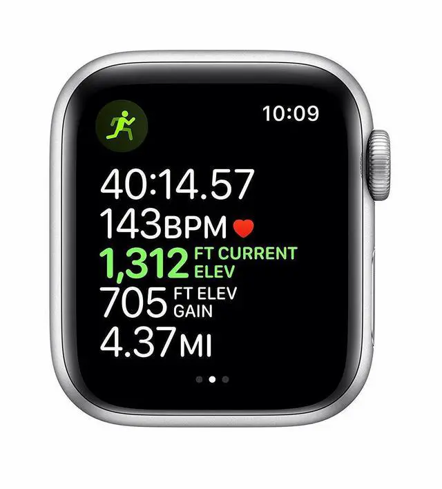 Alt view image 4 of 5 - Apple Watch Series 5 40mm GPS + Cellular Silver Aluminum Case White Sport Band MWWN2LL/A