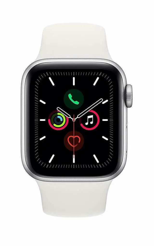 Alt view image 2 of 5 - Apple Watch Series 5 40mm GPS + Cellular Silver Aluminum Case White Sport Band MWWN2LL/A