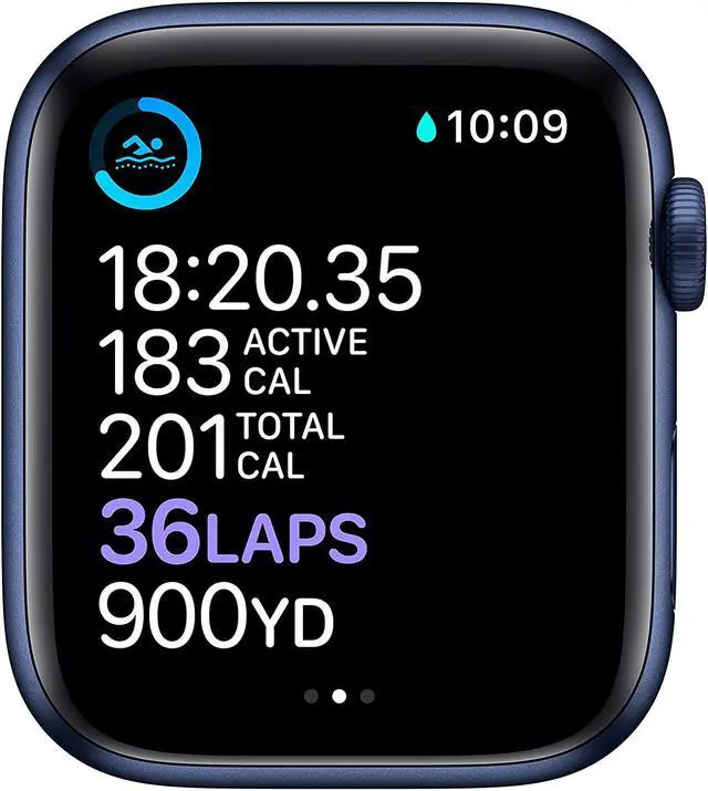 Alt view image 4 of 9 - Apple Watch Series 6 44mm Blue Aluminum Case with Deep Navy Sport Band GPS + Cellular M07J3LL/A