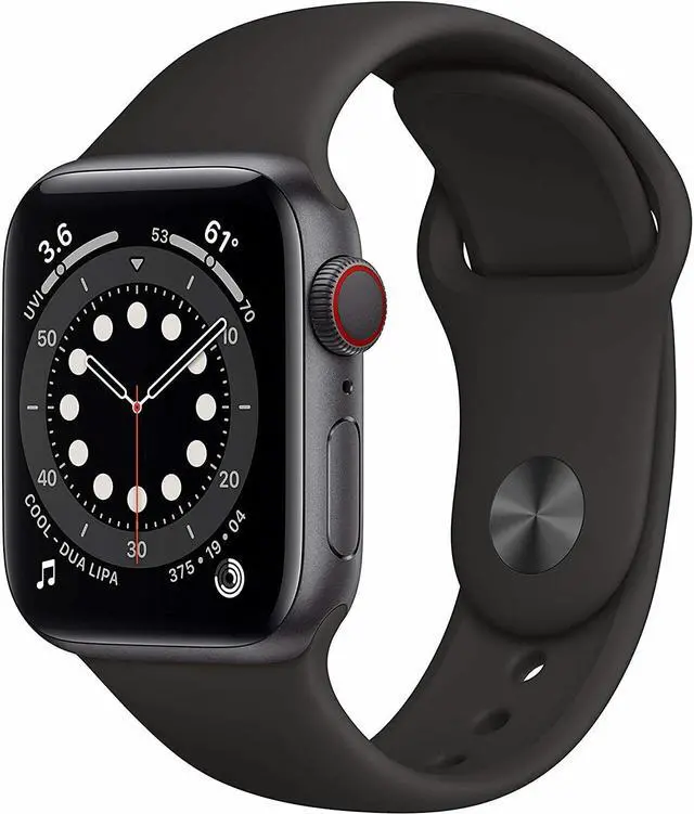 Main image of Apple Watch Series 6 40mm Space Gray Aluminum Case with Black Sport Band GPS + Cellular M02Q3LL/A