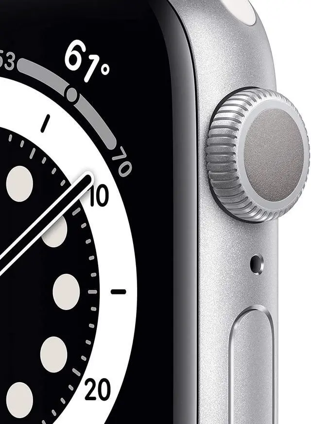 Alt view image 2 of 8 - Apple Series 6 Watch 40mm Silver Aluminum Case with White Sport Band GPS MG283LL/A