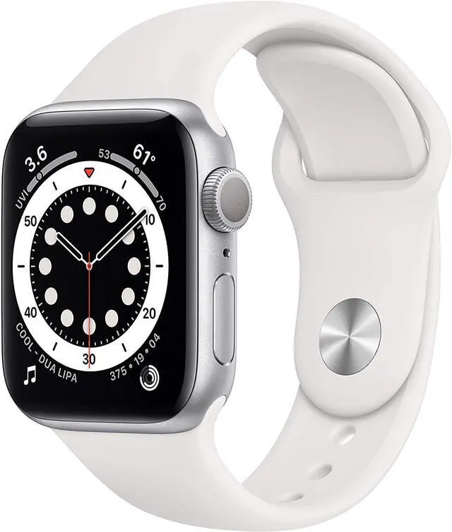 Main image of Apple Series 6 Watch 40mm Silver Aluminum Case with White Sport Band GPS MG283LL/A