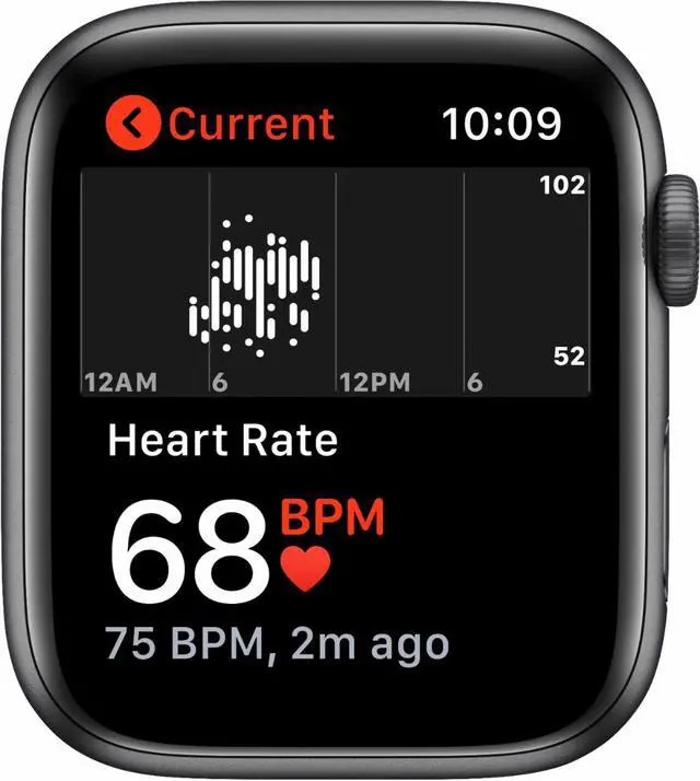 Alt view image 3 of 8 - Apple Watch SE (GPS) 44mm Space Gray Aluminum Case with Black Sport Band - Space Gray MYDT2LL/A