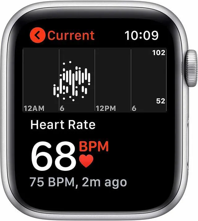 Alt view image 3 of 10 - Apple Watch SE 44mm Silver Aluminum Case with White Sport Band GPS MYDQ2LL/A