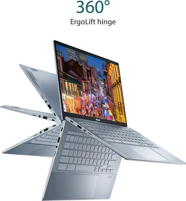 Alt view image 3 of 10 - Asus Chromebook Flip 14", 16GB RAM, 256GB Intel Core i5 1130G7 (11th Gen) - Blue CX5400FMA-DN566T-S