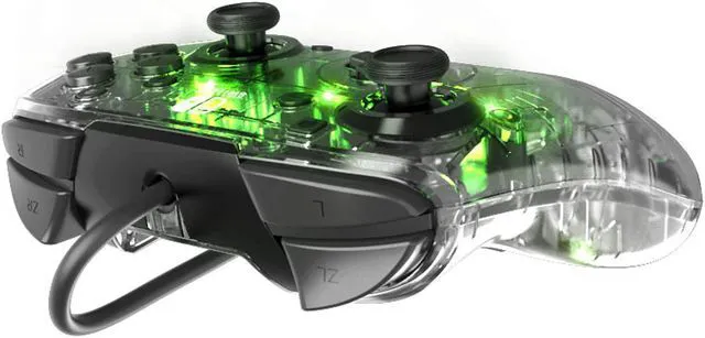 Alt view image 2 of 8 - PDP Afterglow Deluxe+ LED Wired Gaming Controller - Clear 500-132-NA