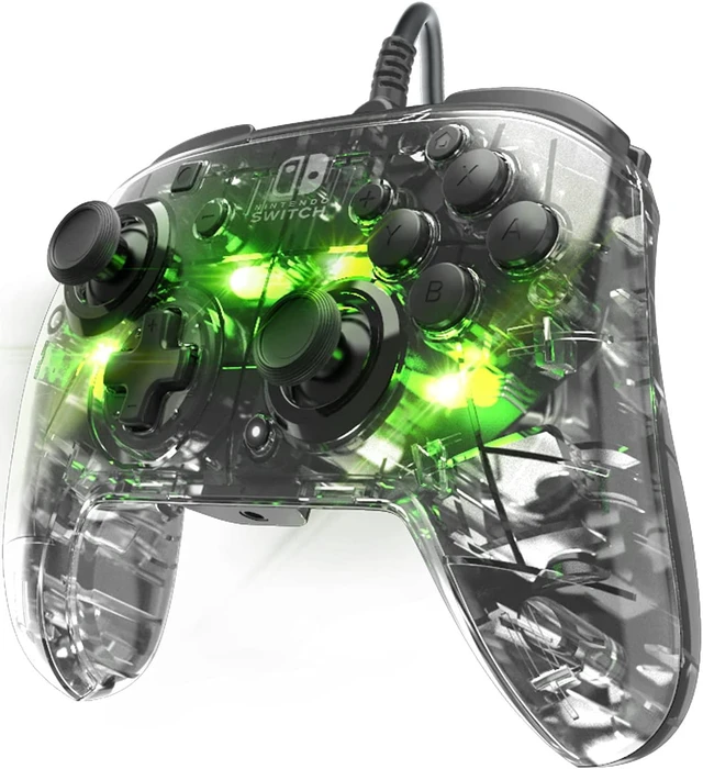 Alt view image 5 of 8 - PDP Afterglow Deluxe+ LED Wired Gaming Controller - Clear 500-132-NA
