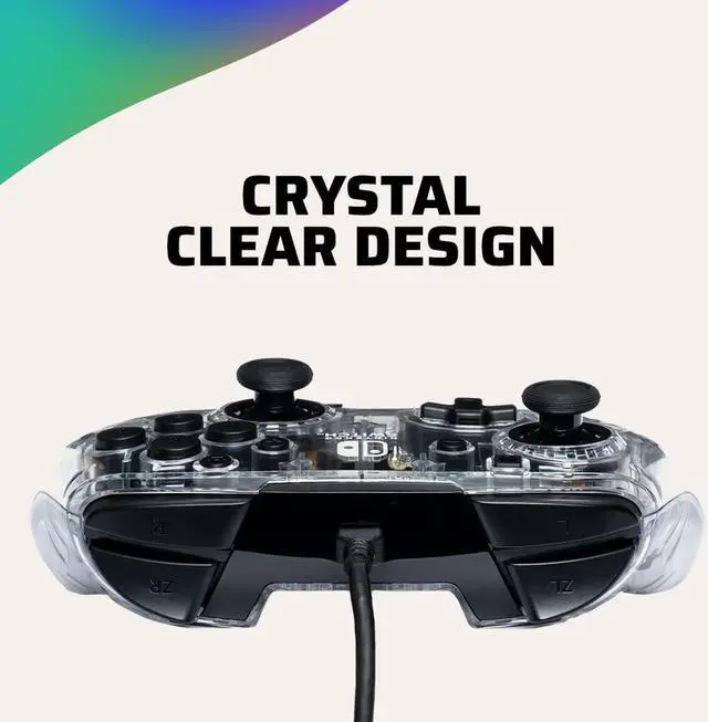 Alt view image 6 of 8 - PDP Afterglow Deluxe+ LED Wired Gaming Controller - Clear 500-132-NA