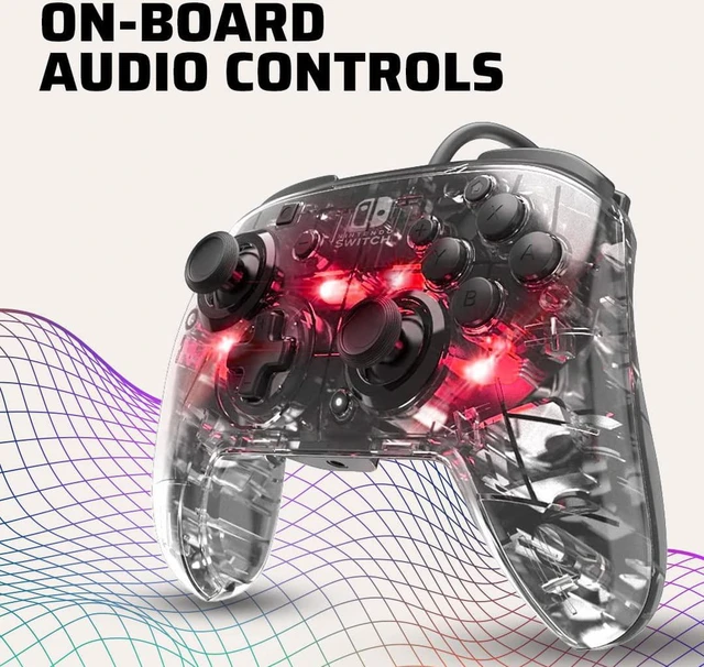Alt view image 7 of 8 - PDP Afterglow Deluxe+ LED Wired Gaming Controller - Clear 500-132-NA