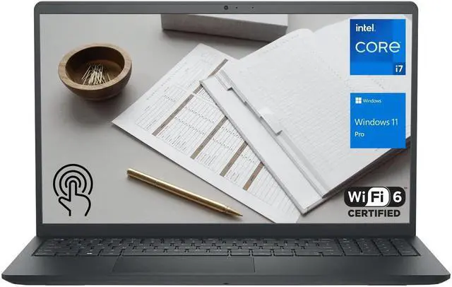 Main image of Dell - 15.6" 2K Touchscreen Laptop - Intel Core i7 1355U 2023 - 16GB Memory - 1TB Storage - Carbon Black