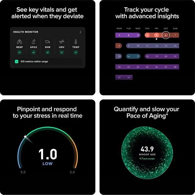 Alt view image 3 of 5 - WHOOP 5.0 Peak Health and Fitness Tracker 1 year Membership Obsidian 973-004-000