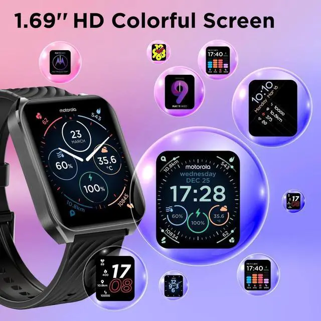 Alt view image 4 of 4 - Motorola Moto Watch 70 - Health and Fitness Bluetooth Smartwatch Black MOSWZ70-P
