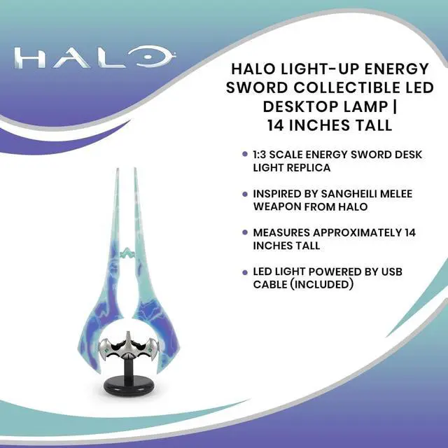 Alt view image 3 of 3 - Ukonic Halo Light-Up Covenant Energy Sword Collectible Desktop Lamp 16293