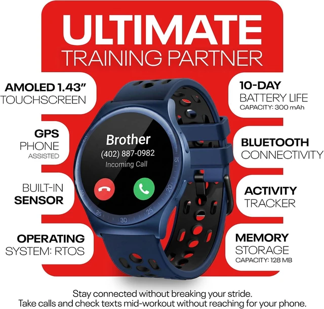 Alt view image 3 of 3 - Reebok Pulse Smartwatch - GPS Fitness Tracker - Vector Blue RPUS1-VB-US