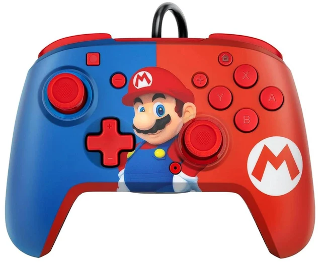 Main image of PDP Gaming Faceoff Deluxe+ Wired - Red/Blue Mario Design - No Addl Joystick