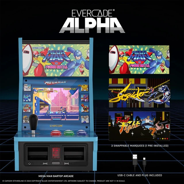 Alt view image 5 of 5 - Blaze Evercade Alpha Mega Man Bartop Arcade