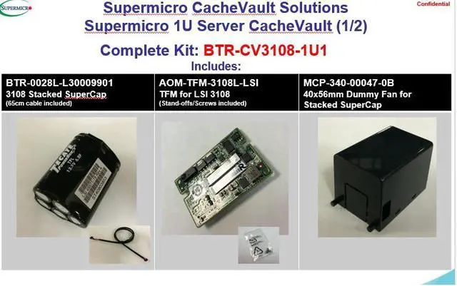 Main image of Supermicro BTR-CV3108-1U1 - LSI 3108 CacheVault 1U dummy fan kit