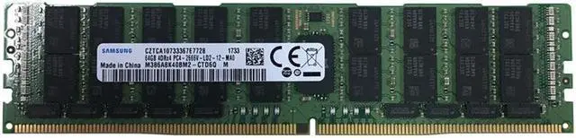 Alt view image 2 of 2 - SAMSUNG M386A8K40BM2-CTD6Q 64 GB DDR4-2666 Memory Module - 288-Pin LRDIMM - ECC - CL19 - 1.2 V
