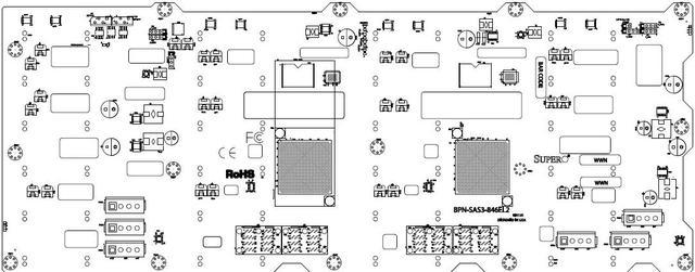 Supermicro BPN-SAS3-846EL1 SAS 12G single expander backplane, with LSI SAS3  expander, support 24x 3.5