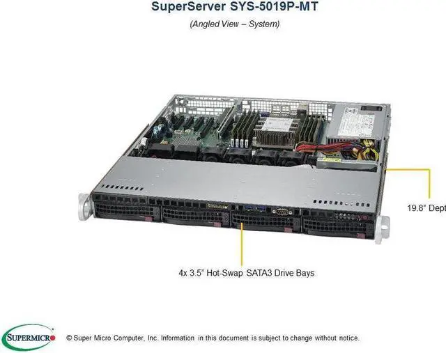 Main image of SuperMicro SYS-5019P-MT 1U Server
