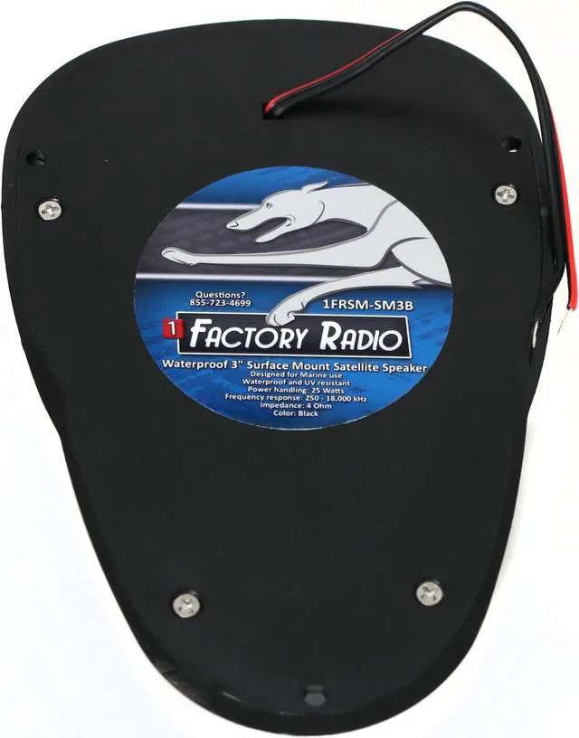 Alt view image 5 of 5 - Black 3 Inch Waterproof Surface Mount Satellite Speaker 25 Watts Marine Spa RV