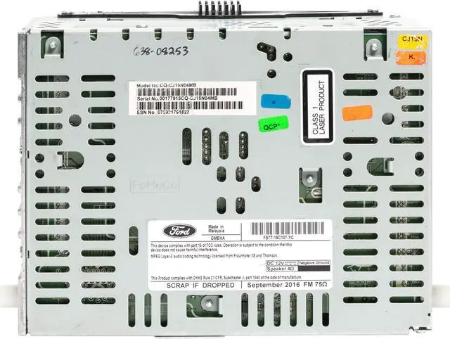 Alt view image 5 of 5 - 2016-2017 Ford Fusion AM FM Radio Single Disc CD Player MP3 FS7T-19C107-YC