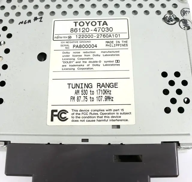 Alt view image 6 of 6 - 2001-2003 Toyota Prius RDS Cassette Receiver 86120-47030 Face 16411