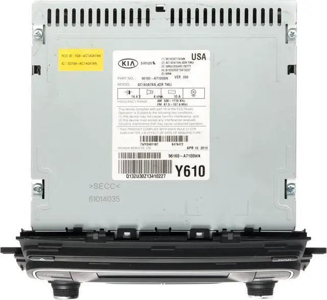 Alt view image 5 of 5 - 2014-2016 Kia Forte AM FM XM Bluetooth Single Disc CD MP3 Player 96160-A7100WK